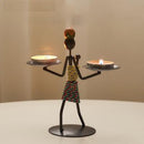 Castiçal Nordico Metal Abstrato - 17*7,5*25cm - My Store