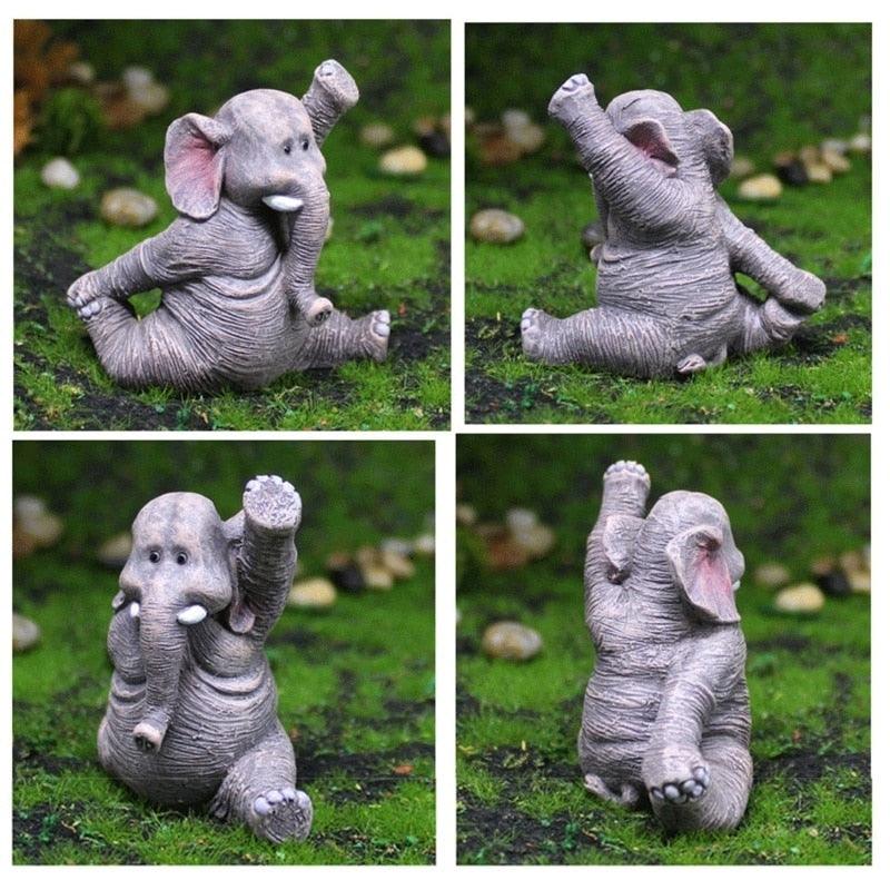 Estatuetas Família Elefante Yoga 3 peças - My Store